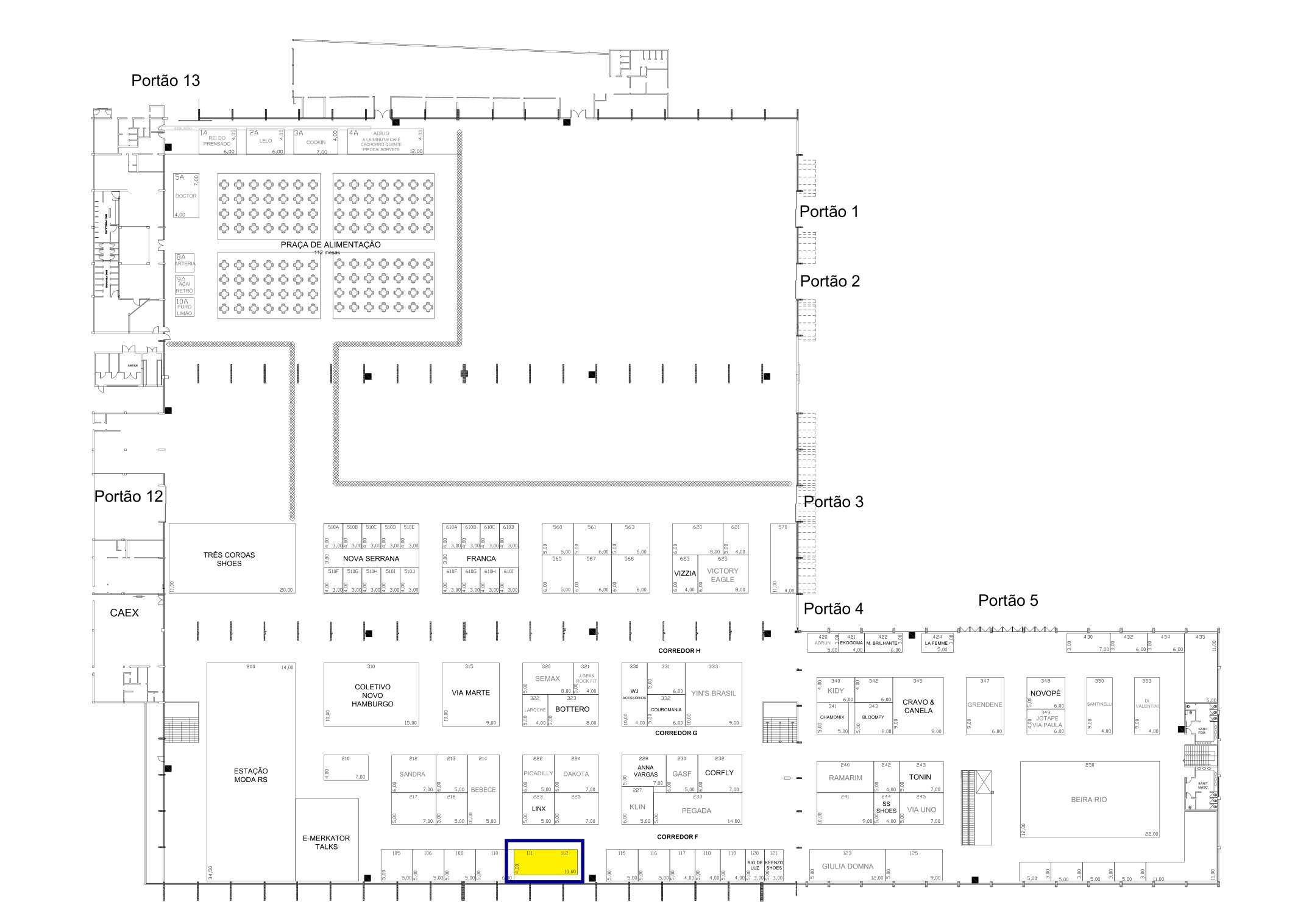 Planta da feira SICC 2026 — Fenac, Novo Hamburgo/RS